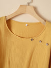 Hotouch Loose Fit Button Up Linen Shirt