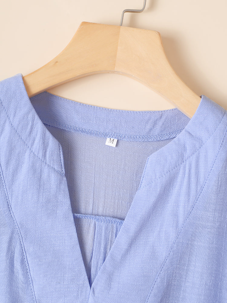 Hotouch Linen Style Half Sleeve Irregular Shirt