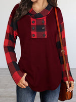 Hotouch Plaid Printed Hoodie