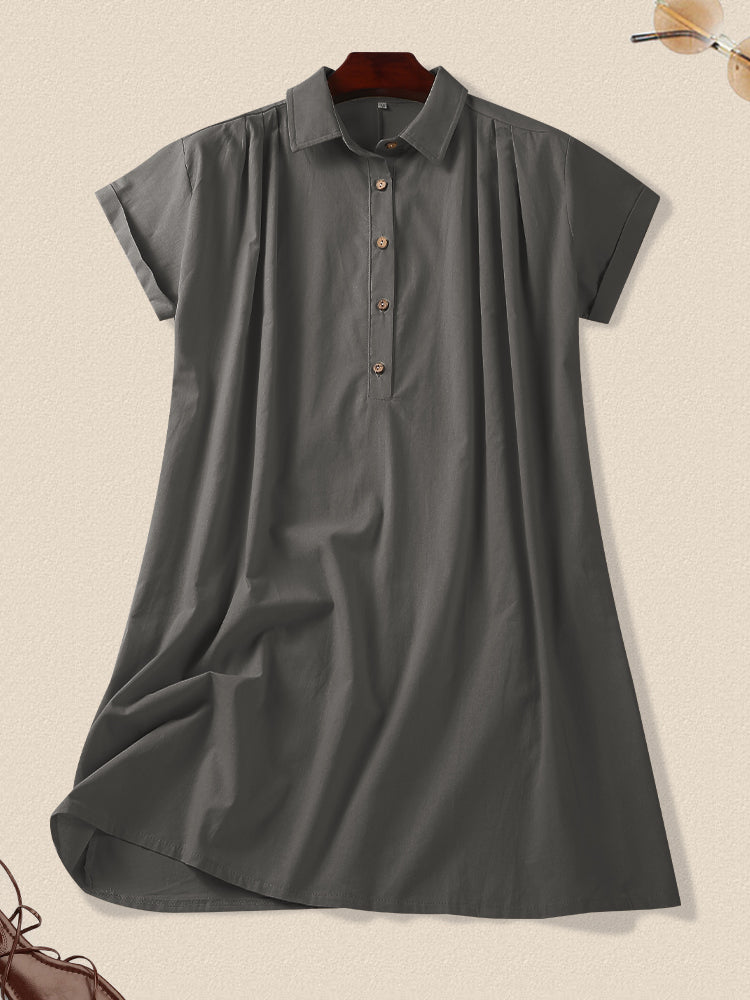 Hotouch Casual Linen Shirt Dress