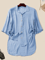 Hotouch Side Lace Up Cotton Shirt