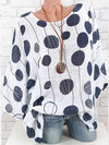 Hotouch Linen Style Polka Dots Batwing sleeves Shirt